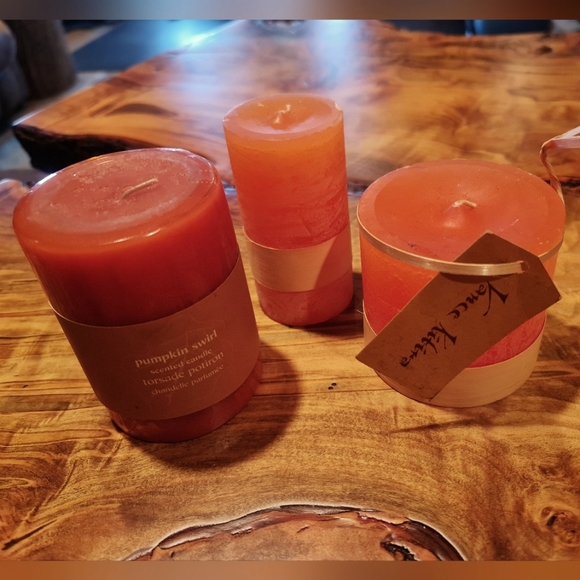 Pier 1 Accents Pier Candles Pumpkin Swirl Distressed Timber Candle